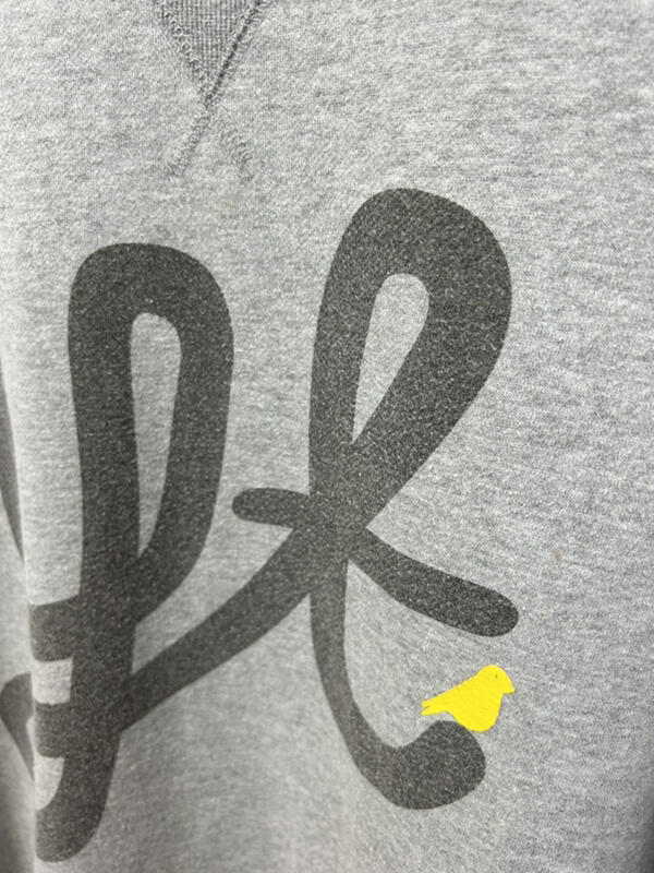 Yuki Threads XL Gray Yellow Bird Big Logo Sweatshirt Long Length