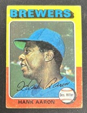 1975 Topps Hank Aaron Baseball Card #660 Brewers HOF O/C Scuff Marks