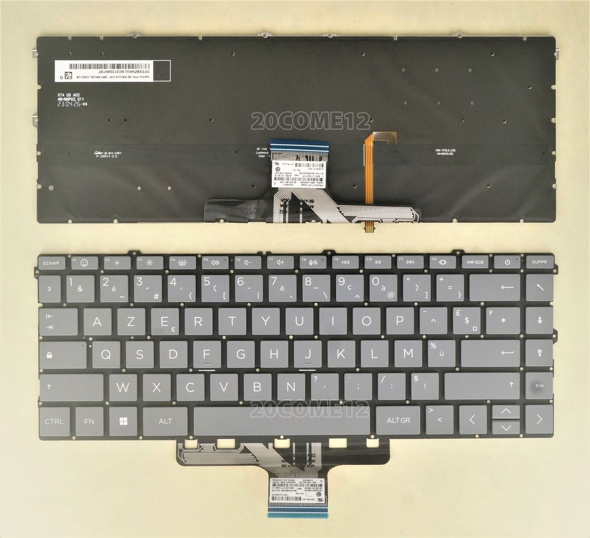 New For HP 240 G10 245 G10 Keyboard Backlit French Clavier Gray No