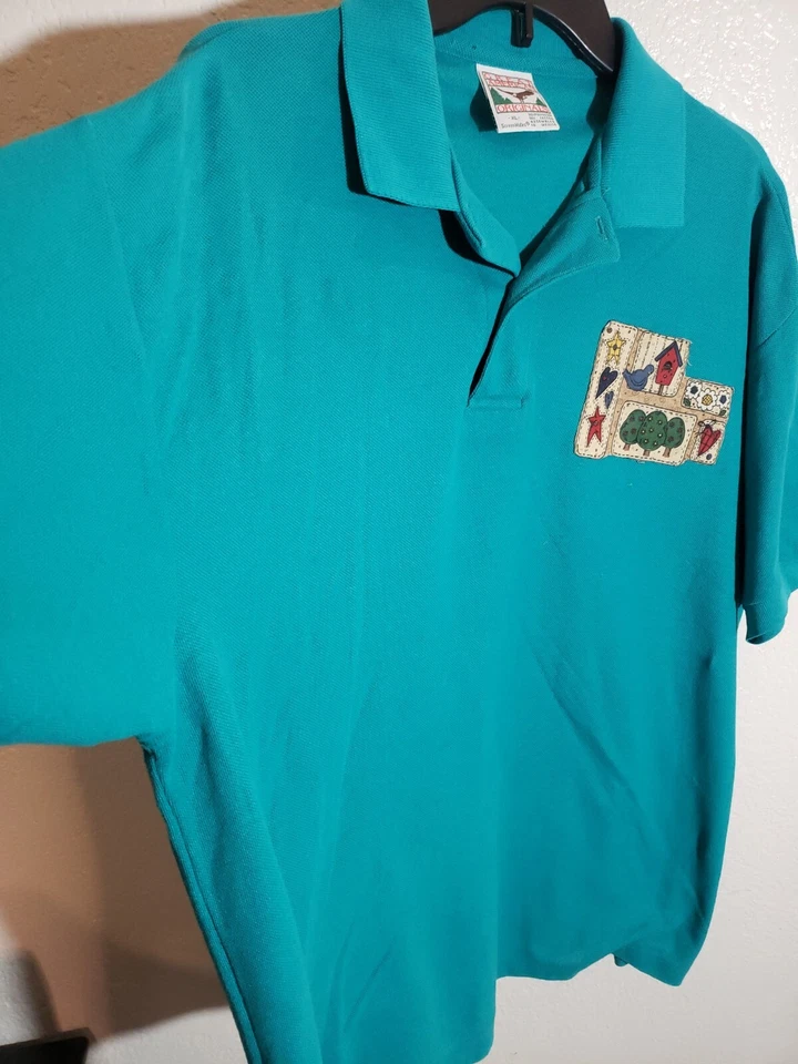 Camisa Polo De Colección Grandes Originales Americanos Manga Corta Para Hombres XL Teel Verde Pájaro Foto 4 de 4