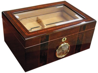 Ambassador Glasstop Cigar Humidor (100 Cigar Capacity)