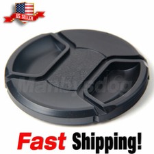 55mm center pinch snap on Front Lens Cap Cover for Canon Nikon Sony w string USA