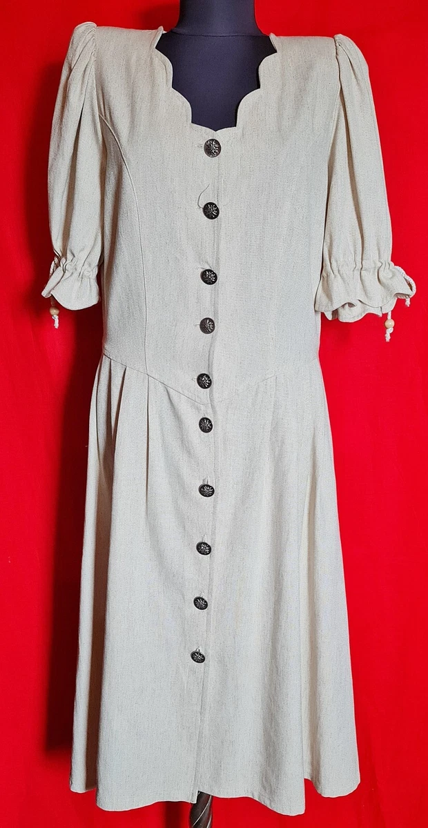 chinese dress ladies Loose Linen Dress with Handmade Embroidery Alice