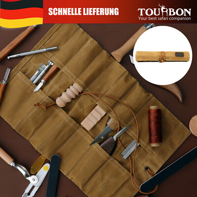 TOURBON Canvas Carving Knife Roll Organizer Bag Handliche Tasche Werkzeughalter