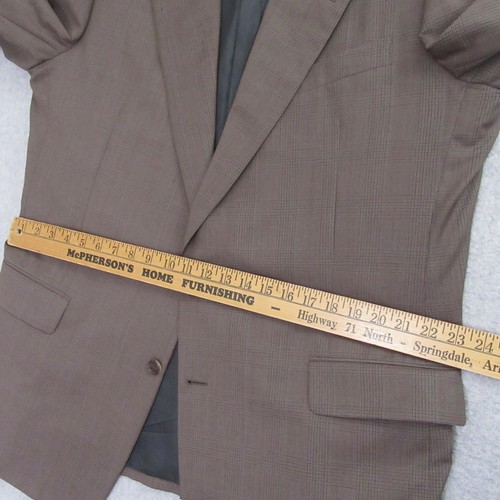 Hickey Freeman Mens Sport Coat 46L Brown Plaid Wool Cashmere Single Vent - Picture 12 of 13