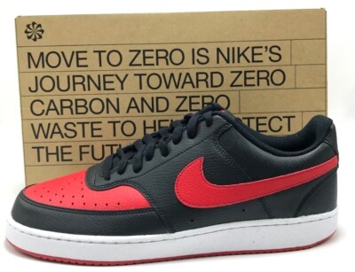 NEW* MEN Nike Court Vision Low Next Nature Black/Red (FJ0685 010