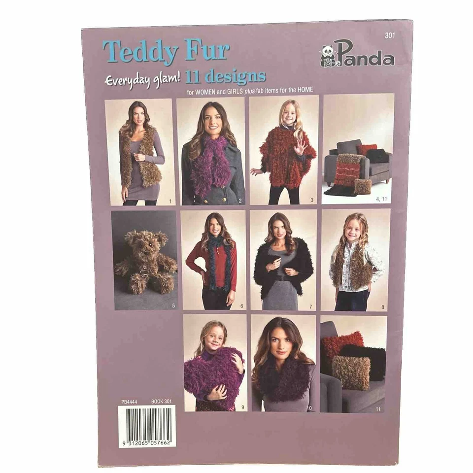 Panda TEDDY FUR. Knitting patterns 11 designs for women, girls & home. Book #301 - Image 2 of 3
