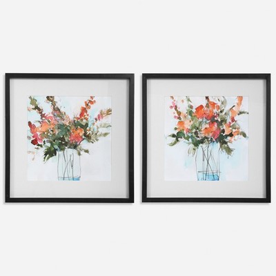 Uttermost 41619 Fresh Flowers - 26.25 inch Watercolor Print (Set of 2) - 26.25