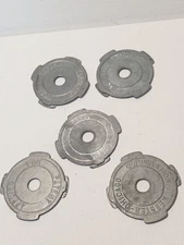 5 VINTAGE WEBSTER CHICAGO CORPORATION METAL 45 RPM RECORD INSERT ADAPTERS