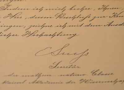 Austrian geologist Eduard Suess accepts scientific journal exchange.