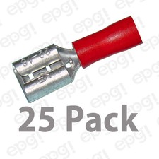 FEMALE QUICK DISCONNECT TERMINAL VINYL .250" RED 22-18 GAUGE 100-25PK