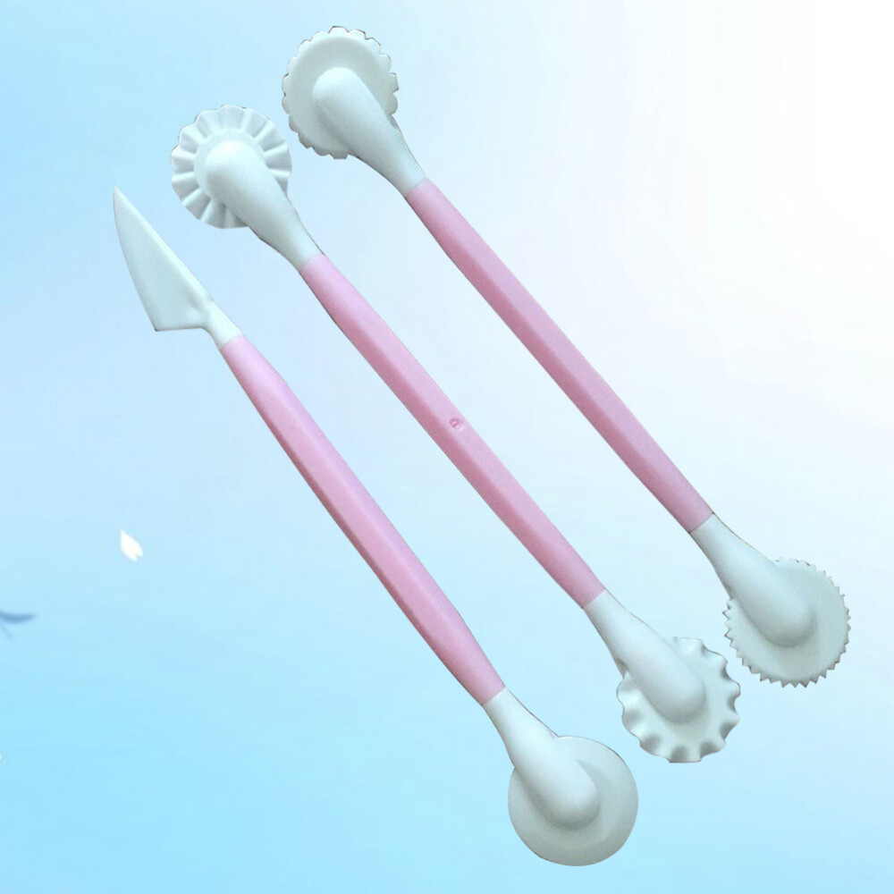 3PCS Fondant Cake Carving Tools Set Sugar Craft Plastic Fondant Cutter Cake