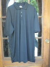 MENS 100% POLYESTER BLACK POLO SHIRT 2XLL WEARGUARD WASH & WEAR #11952 38"L 28"W