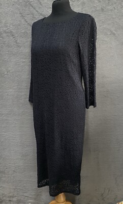 Noa Noa Midi Dress Lace Lined Size 36 UK 8 Women Black Dress