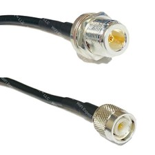 RFC195 Silver N FEMALE BULKHEAD to TNC MALE Coax RF Cable USA Lot