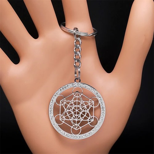 Collar Colgante Flor de la Vida Acero Inoxidable Cristal Metatrón Geometría Sagrada - Imagen 28 de 31