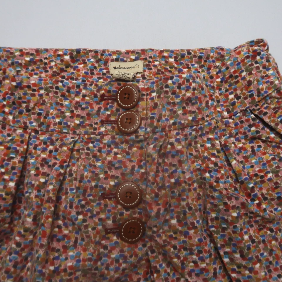 Minifalda Elevenses Talla 10 Botón Frontal Ecléctica Preppy Academia Anthro Foto 2 de 4