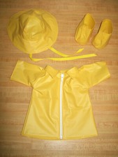 YELLOW SOU'WESTER RAIN RAINCOAT COAT HAT BOOTS for 16-18" CPK Cabbage Patch Kids