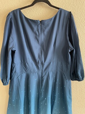 ombre star print crepe pleated empire dress Ombre star print crepe pleated empire dress
