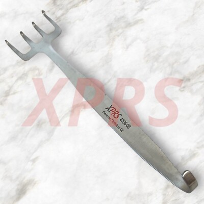 Freeman Facelift Retractor, 7'', Offset 4-Sharp Prongs, 1.5'' Wide, Prem. German
