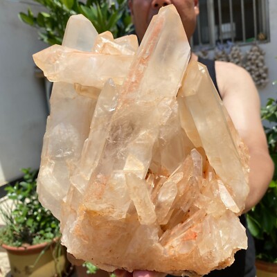 10.4LB Natural white crystal cluster point mineral specimen Chakras Healing