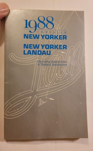 1988 CHRYSLER NEW YORKER & LANDAU OPERATING INSTR PRODUCT INFO BK FREE SHIPPING