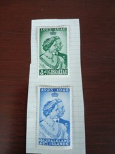 King George VI silver Wedding Gibraltar & Falkland Islands 2 Stamps