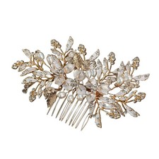 Gold Rhinestone Bridal Hair Accessories Elegant Wedding Headpiece Clip