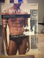 Medium- Calvin Klein Men's 3 Pack Microfiber Hip Brief