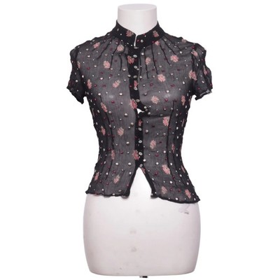 Laura Ashley, Top, Größe: 36, Schwarz/Pink/Mehrfarbig, Seide, Blumen, Damen #AEo