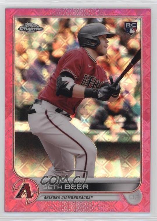 2022 Topps Chrome Logofractor Edition Pink Refractor 158/199 Seth Beer #93 4d3