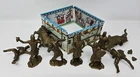 Vintage 1950s Ideal Toys Tin Litho Medieval Castle Wall Sections Plastic Knights
