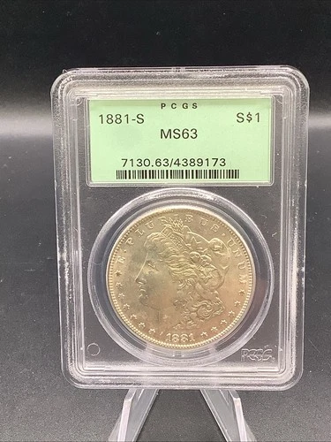 PCGS 1881-S Morgan Silver Dollar MS63 US 90% Silver