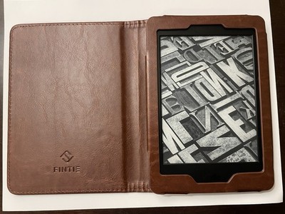 Kindle Paperwhite Ad-Free 7th Gen eBook Reader, Bundled w Fintie Brown FolioCase