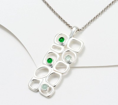 Solvar Sterling Silver Cobblestone Drop Pendant & Chain 20''