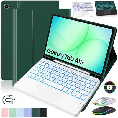 Touchpad Beleuchtet Tastatur Hülle für Samsung Galaxy Tab A9+ A11+ S11 S10 S9 FE