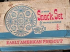 Vintage Anchor Hocking Early American Prescut 8 Piece Snack Set #700/712-NIB