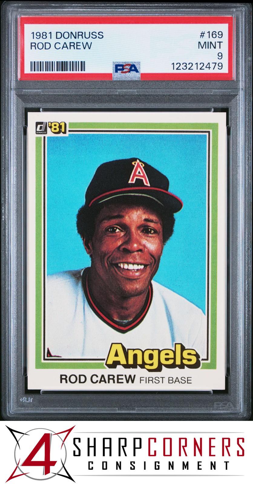 1981 DONRUSS #169 ROD CAREW ANGELS HOF PSA 9