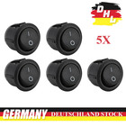 5x Mini Kippschalter Snap-in Wippschalter 15mm Schwarz Rund 230V 12V 24V KFZ DE