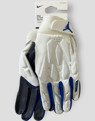 Nike Jordan D-Tack 7.0 White/Signal Blue Football Gloves HQ5969-161 Size 2XL New