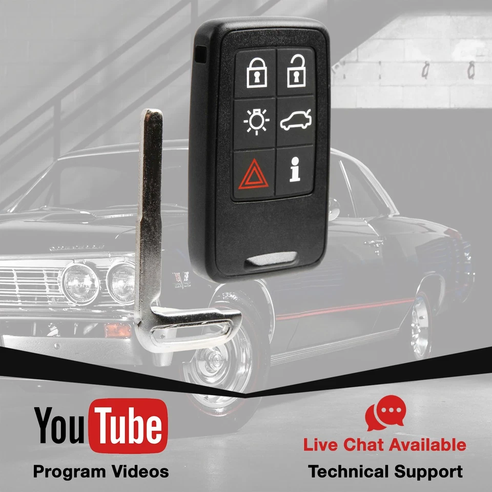 Key Fob Remote for Volvo S60 S80 V60 V70 XC60 XC70 6-Button (KR55WK49266) Foto 3 de 4