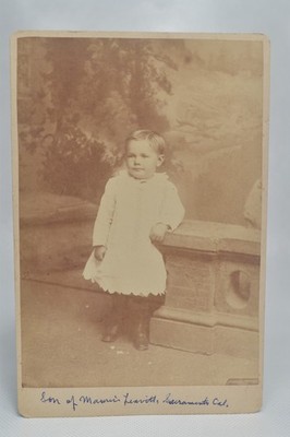 Antique Cabinet Card Photo Aubrey M. Leavitt 2 Years Julius Asher Sacramento CA