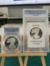 1986 S 1oz AMERICAN PROOF SILVER EAGLE COIN SILVER PCGS PR70 DCAM with COA RARE