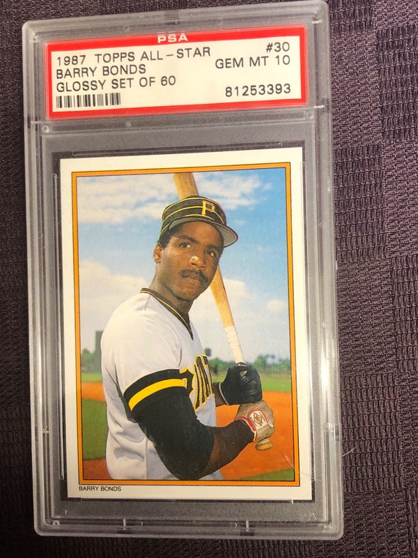1987 BARRY BONDS ROOKIE PIRATES PSA 10 GEM MINT T0PPS # 30 GLOSSY SET OF 60 STAR