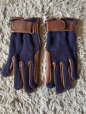 Katy Children’s S Equestrian Gloves Blue & Brown