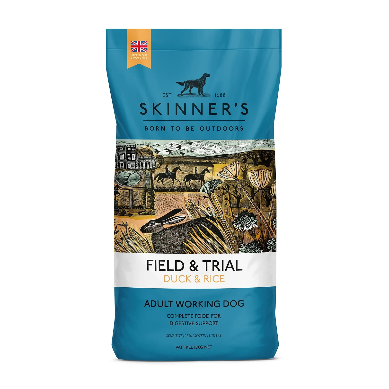 Skinner’s Field & Trial Duck & Rice – Complete Dry Adult Dog Food, Sensitive, Hy