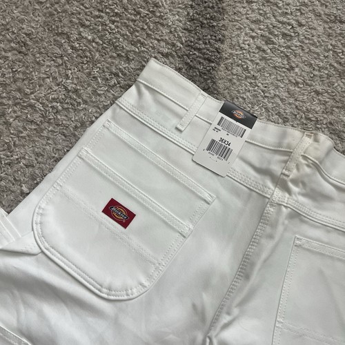 NWT Dickies Utility Painters Pants Relaxed Fit White Cotton Twill Men's 36 x 34 - Picture 3 of 7