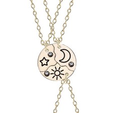 Friendship Sun Moon Star Necklace for Girls Women Christmas Gift for Best Friend