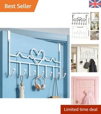 Heart-Shaped Over The Door Hook - 7 Rust-Resistant Hooks for Easy Organization