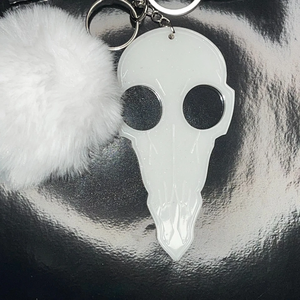 Juego de 6 llaveros de seguridad blancos con llave de seguridad calavera hecha a mano Foto 2 de 3